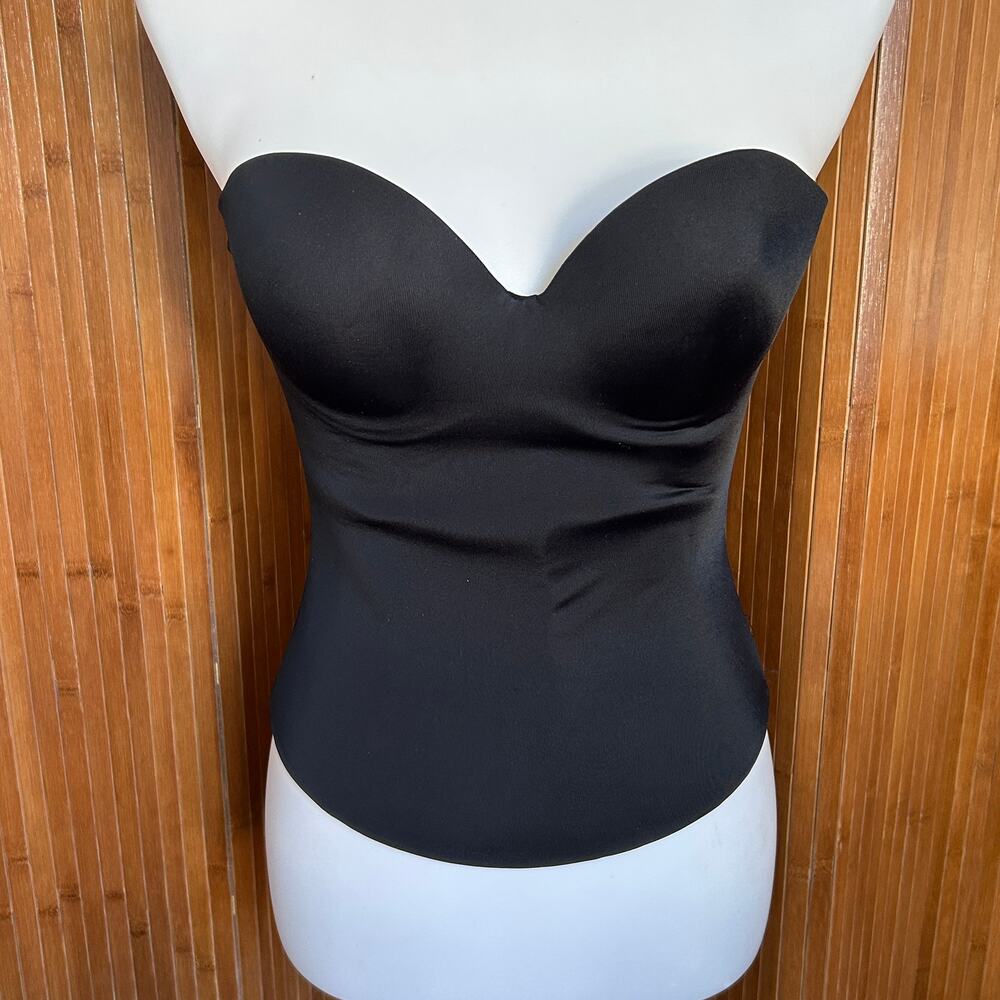 Coobie Black Shaping Bustier Size 34B Seamless Strapless Torsolette